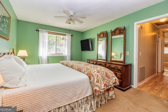 44 Twiggs Cor, Peachtree City, GA 30269 - bedroom featuring a ceiling fan and carpet flooring