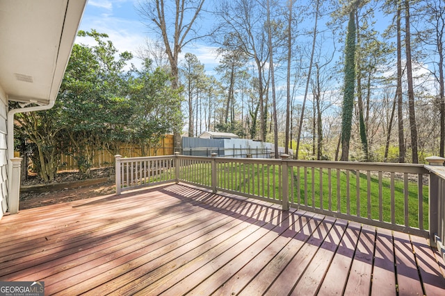 2511 Due W Cir NW, Kennesaw, GA 30152 - wooden deck with a fenced backyard