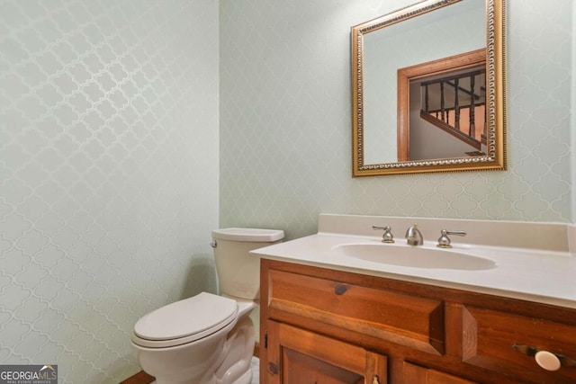 4211 Burnt Hickory Rd NW, Marietta, GA 30064 - bathroom featuring vanity and wallpapered walls