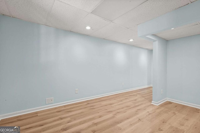 4211 Burnt Hickory Rd NW, Marietta, GA 30064 - finished below grade area featuring a drop ceiling, wood finished floors, and recessed lighting