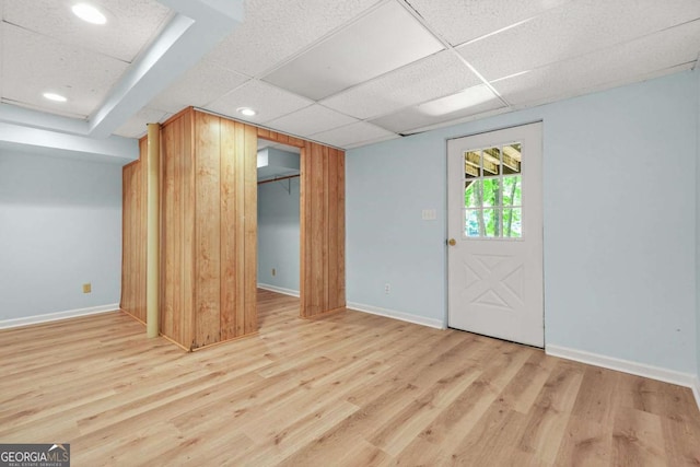 4211 Burnt Hickory Rd NW, Marietta, GA 30064 - basement featuring wood finished floors, recessed lighting, and a paneled ceiling