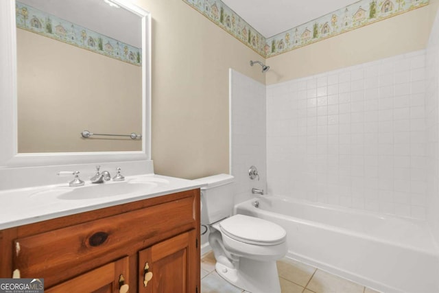 4211 Burnt Hickory Rd NW, Marietta, GA 30064 - full bath featuring vanity, tile patterned flooring, and shower / washtub combination
