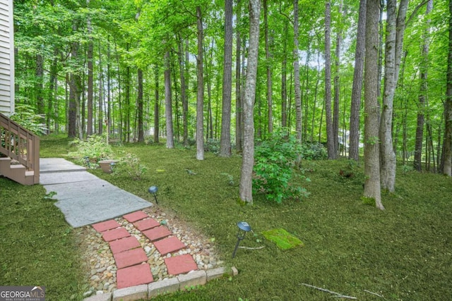 4211 Burnt Hickory Rd NW, Marietta, GA 30064 - view of yard featuring a forest view