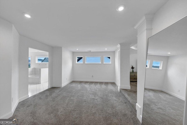 612 Michigan Cir, Hoschton, GA 30548 - basement with carpet and recessed lighting