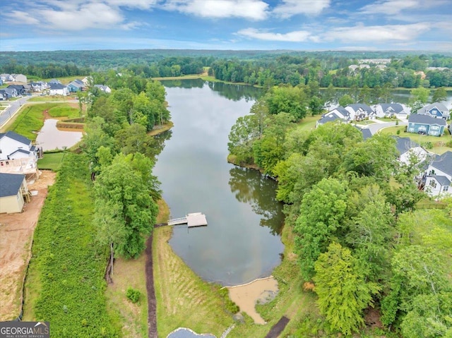 612 Michigan Cir, Hoschton, GA 30548 - aerial view of property and surrounding area with a nearby body of water and nearby suburban area