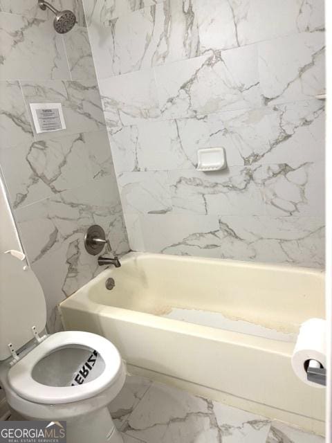 7813 Sugarland Dr, Jonesboro, GA 30236 - full bathroom featuring marble finish flooring and bathtub / shower combination