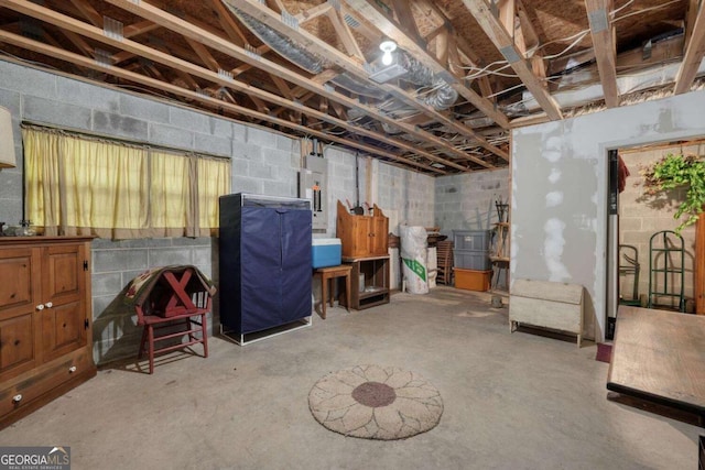 1203 Spring Cove Rd, Blairsville, GA 30512 - unfinished below grade area with concrete block wall