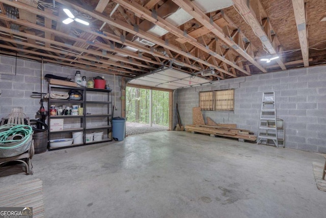 1203 Spring Cove Rd, Blairsville, GA 30512 - garage with concrete block wall