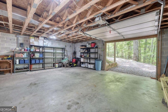 1203 Spring Cove Rd, Blairsville, GA 30512 - garage featuring concrete block wall