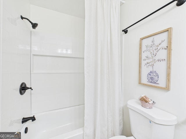 6417 Carey Pl, Macon, GA 31216 - bathroom featuring toilet and shower / tub combo