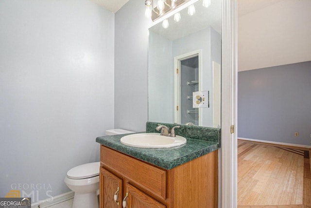48 Glenhaven Ct, Douglasville, GA 30134 - bathroom featuring vanity and wood finished floors