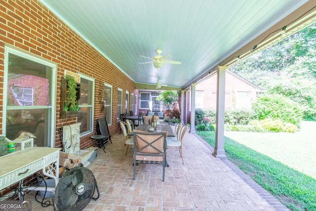 8815 Campbellton St, Douglasville, GA 30134 - view of patio / terrace with ceiling fan