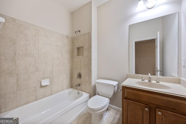 4742 Legacy Cove Ln, Smyrna, GA 30126 - full bathroom with vanity, tile patterned flooring, and washtub / shower combination