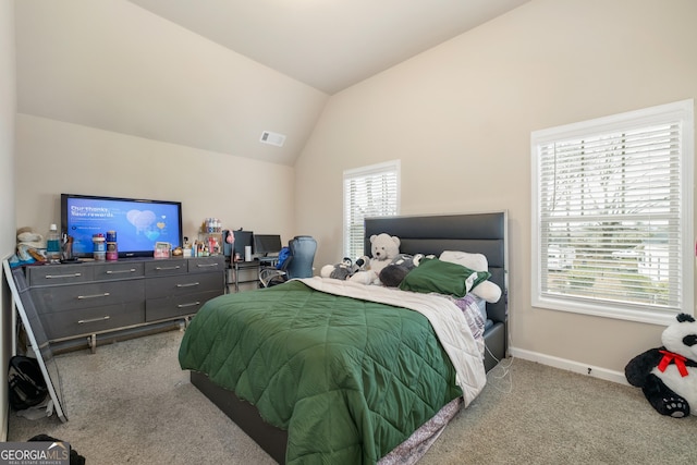 2277 Church St, Hampton, GA 30228 - bedroom with carpet flooring, multiple windows, and lofted ceiling