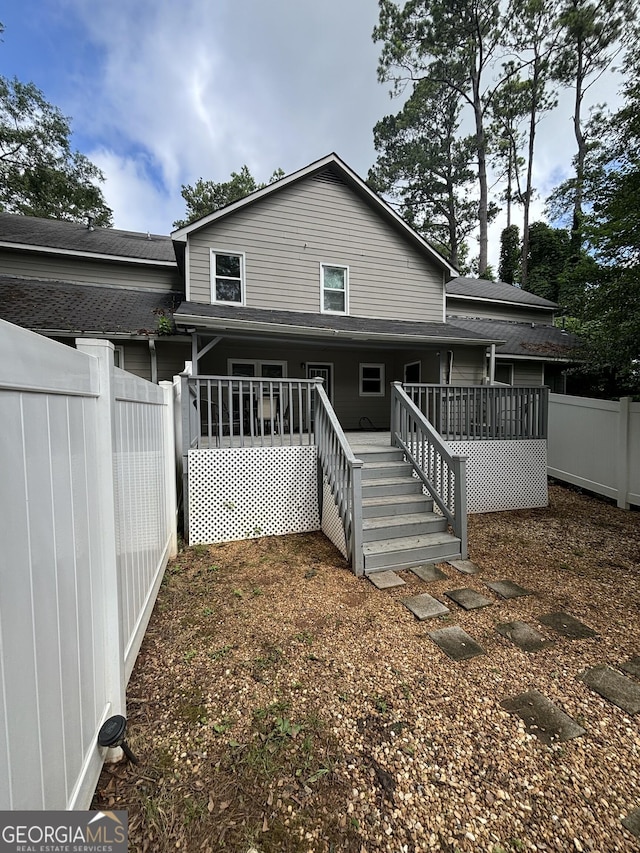 110 Waverly Way, Lagrange, GA 30240 - back of property featuring a deck and a shingled roof