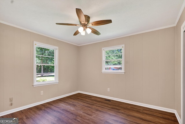116 Preston Pl, Lagrange, GA 30241 - unfurnished room with healthy amount of natural light, dark wood-style floors, ceiling fan, and ornamental molding