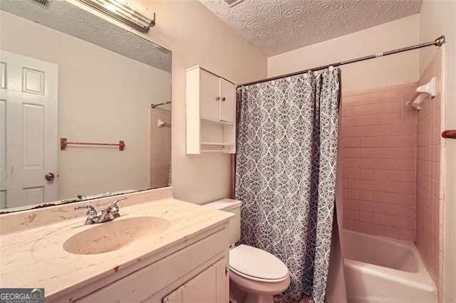 2867 Holly Oaks Dr, Marietta, GA 30062 - full bath with a textured ceiling, vanity, and shower / tub combo