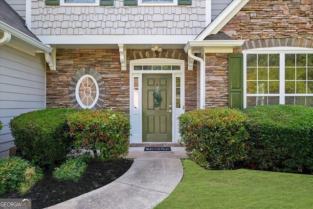 3559 Reservoir Pass, Acworth, GA 30101 - entrance to property featuring stone siding and a yard
