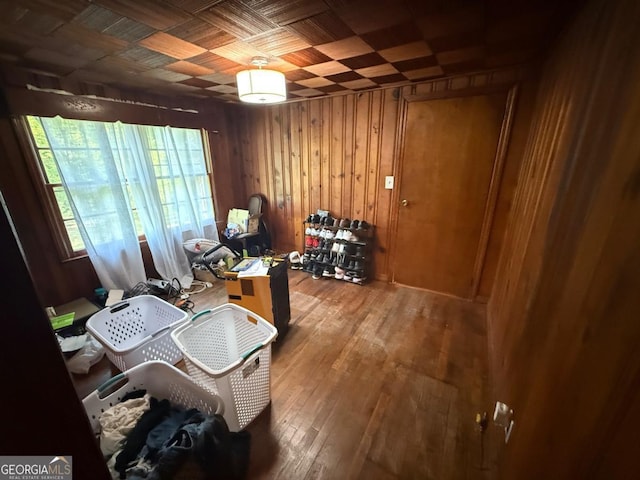 4510 Browns Bridge Rd, Gainesville, GA 30504 - office space with hardwood / wood-style floors and wood walls