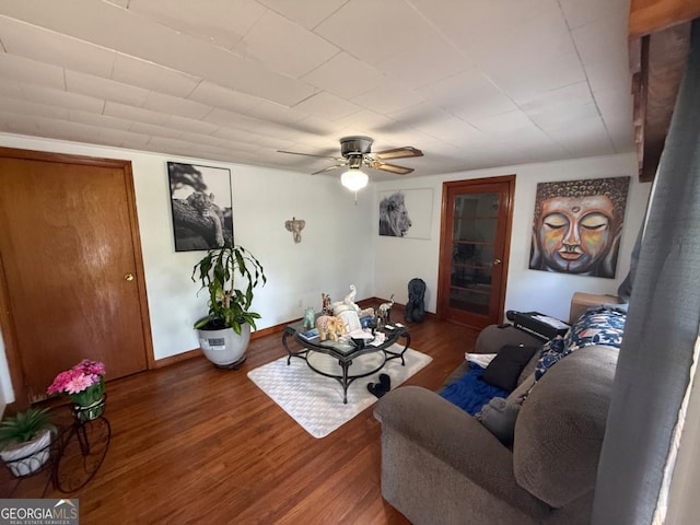 4510 Browns Bridge Rd, Gainesville, GA 30504 - living area with wood finished floors and ceiling fan