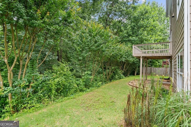 950 Mill Creek Ave, Canton, GA 30115 - view of grassy yard with a wooden deck