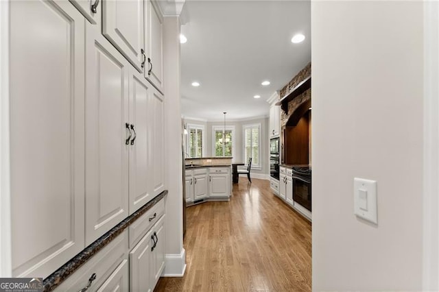 3311 Marina View Way, Gainesville, GA 30506 - corridor with light wood-type flooring, recessed lighting, and crown molding