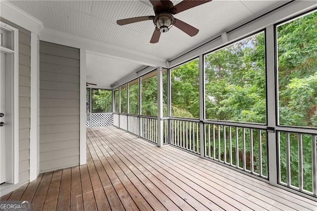 3311 Marina View Way, Gainesville, GA 30506 - unfurnished sunroom with a ceiling fan