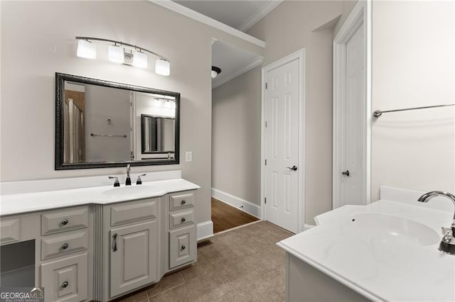 3311 Marina View Way, Gainesville, GA 30506 - full bath with vanity, crown molding, and tile patterned floors