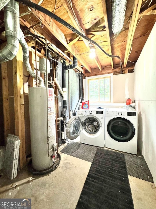 3544 Citrus Dr, Duluth, GA 30096 - laundry area featuring water heater and washer and clothes dryer