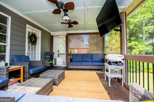 204 Pinehurst Way, Carrollton, GA 30116 - deck with an outdoor hangout area and ceiling fan