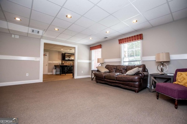 204 Pinehurst Way, Carrollton, GA 30116 - living area with carpet flooring and a paneled ceiling