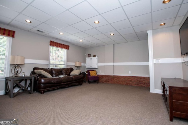204 Pinehurst Way, Carrollton, GA 30116 - carpeted living room with recessed lighting and a paneled ceiling