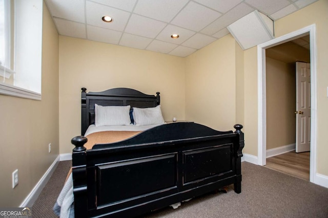 204 Pinehurst Way, Carrollton, GA 30116 - carpeted bedroom featuring a paneled ceiling and recessed lighting