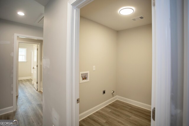 266 Patillo Rd, Jackson, GA 30233 - laundry area with washer hookup, hookup for an electric dryer, wood finished floors, and recessed lighting