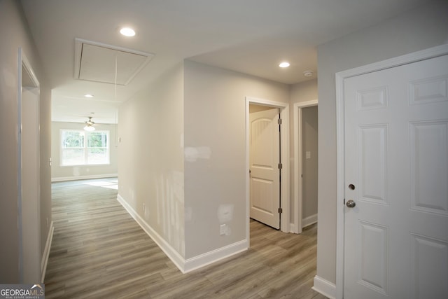 266 Patillo Rd, Jackson, GA 30233 - corridor featuring attic access, wood finished floors, and recessed lighting