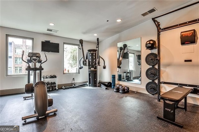 905 Juniper St NE Unit 701, Atlanta, GA 30309 - workout area featuring recessed lighting