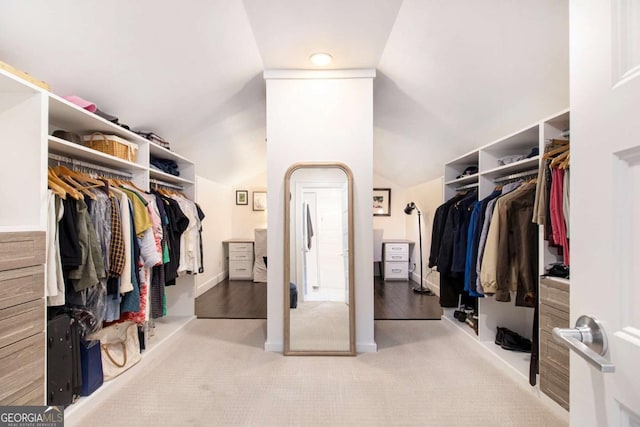 1379 Cambridge Ct NE, Brookhaven, GA 30319 - walk in closet featuring vaulted ceiling and carpet
