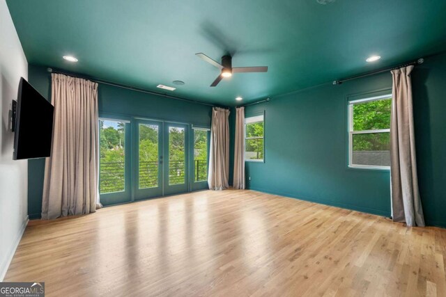 32 Walthall St NE Unit A, Atlanta, GA 30307 - empty room featuring ceiling fan, wood finished floors, and recessed lighting