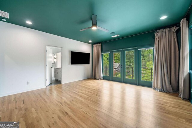 32 Walthall St NE Unit A, Atlanta, GA 30307 - empty room featuring ceiling fan, wood finished floors, and recessed lighting