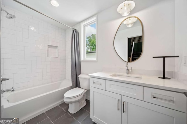 32 Walthall St NE Unit A, Atlanta, GA 30307 - full bathroom featuring vanity, tile patterned floors, and shower / tub combo