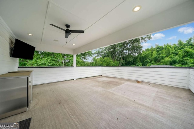 32 Walthall St NE Unit A, Atlanta, GA 30307 - wooden terrace with a ceiling fan and a patio