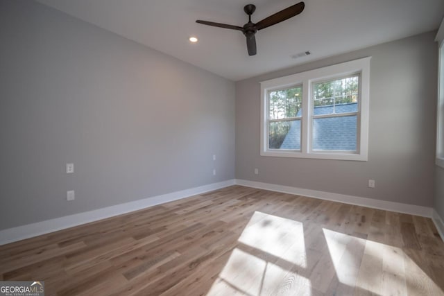145 Holmes Ave, Athens, GA 30606 - empty room featuring ceiling fan, light wood finished floors, and recessed lighting