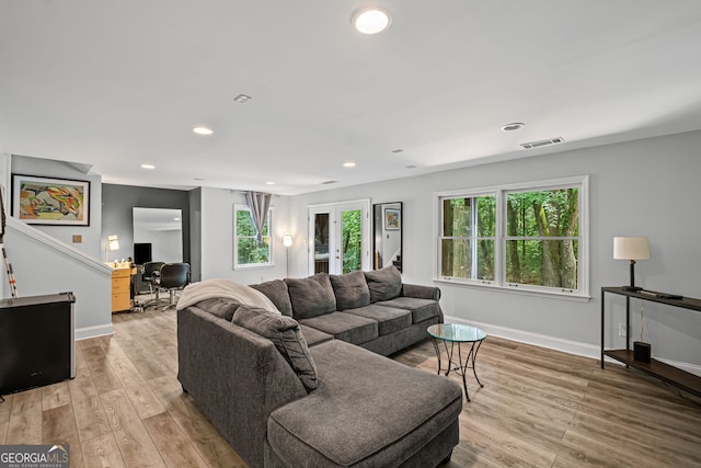 3648 Sope Creek Farm SE, Marietta, GA 30067 - living room featuring recessed lighting, an office area, light wood finished floors, and stairs