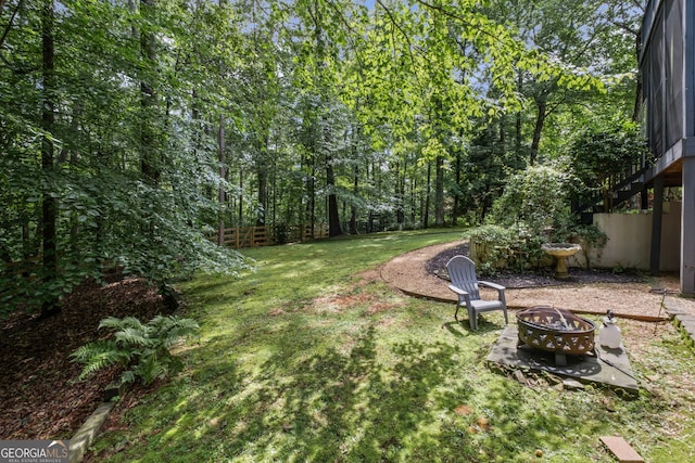 3648 Sope Creek Farm SE, Marietta, GA 30067 - view of yard featuring an outdoor fire pit