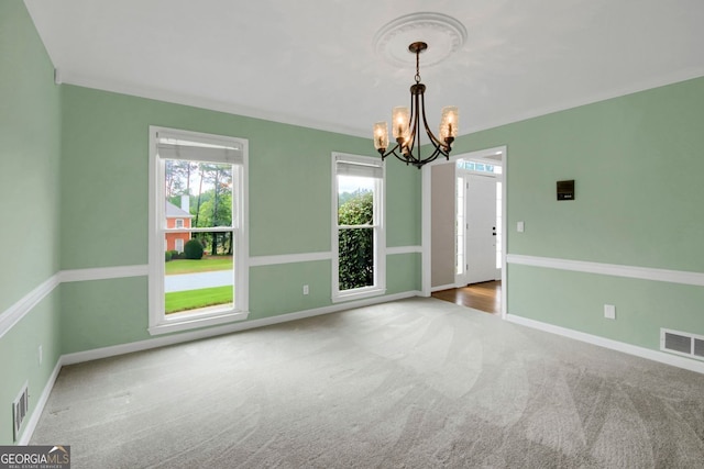 1197 Kenilworth Trce, Snellville, GA 30078 - spare room with a chandelier and carpet flooring