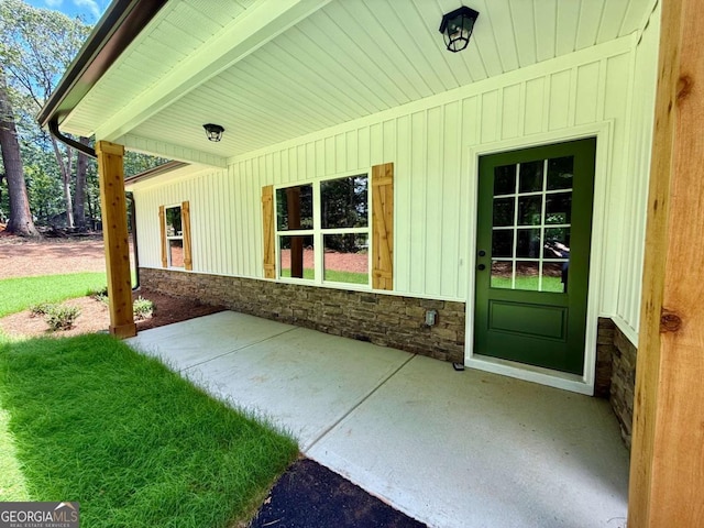TRACT3 Grogan Rd, Buchanan, GA 30113 - doorway to property featuring stone siding, board and batten siding, and a patio