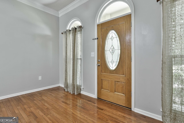 77 Springfield Ct, Newnan, GA 30265 - foyer with wood finished floors and ornamental molding