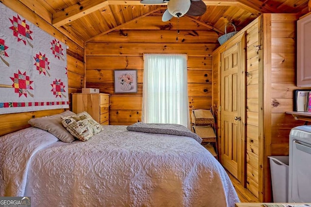 41 Wilderness Ct, Blairsville, GA 30512 - bedroom featuring wooden ceiling and wooden walls