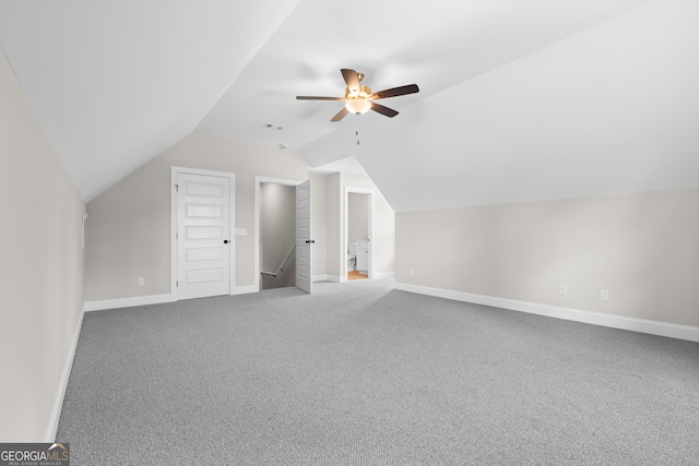 19 Honeysuckle Dr, Claxton, GA 30417 - additional living space with carpet floors, ceiling fan, and vaulted ceiling
