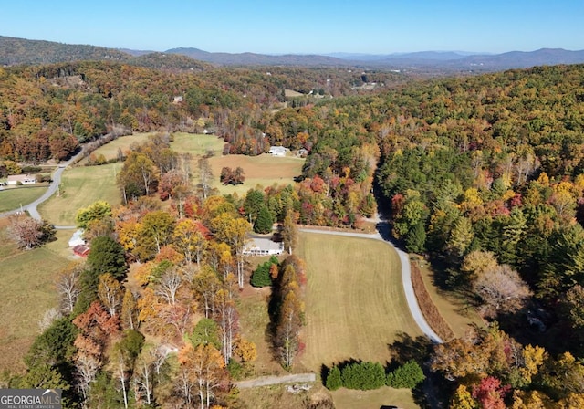 104 Bowers Cir, Blairsville, GA 30512 - aerial view of property's location with a heavily wooded area and mountains